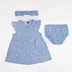 پیراهن دخترانه با شورت و تل طرح ساوین 13107