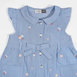 پیراهن دخترانه با شورت و تل طرح ساوین 13107