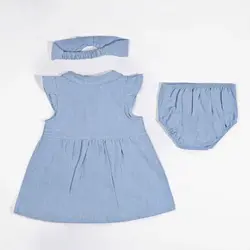 پیراهن دخترانه با شورت و تل طرح ساوین 13107