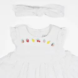 پیراهن دخترانه با شورت و تل طرح چری 13119