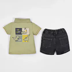 تیشرت و شلوارک پسرانه طرح دینو 13219