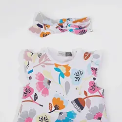 رامپر دخترانه با تل طرح گل 421141