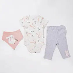 سه تیکه دخترانه با دستمال گردن طرح تی تی 5012