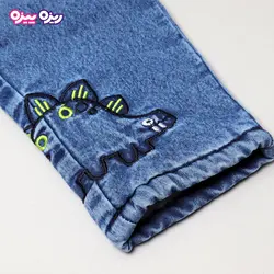 شلوار جین راسته طرح دایناسور کد 2820