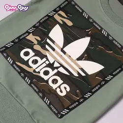 ست بلوز و شلوار دورس اسلش بند‌دار کلاه‌دار طرح adidas کد 2816