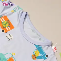 ست بلوز و شلوار پنبه لاکرا راسته طرح TRAFFIC JAM کد 2800