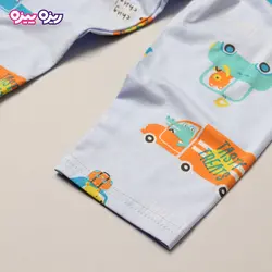 ست بلوز و شلوار پنبه لاکرا راسته طرح TRAFFIC JAM کد 2800