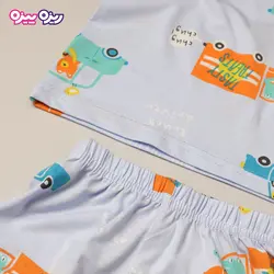 ست بلوز و شلوار پنبه لاکرا راسته طرح TRAFFIC JAM کد 2800