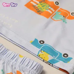 ست بلوز و شلوار پنبه لاکرا راسته طرح TRAFFIC JAM کد 2800