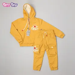 ست سوئیشرت و شلوار کتان بند‌دار طرح DONT SHOUT کد 2791