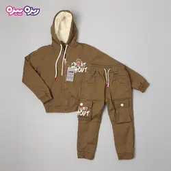 ست سوئیشرت و شلوار کتان بند‌دار طرح DONT SHOUT کد 2791