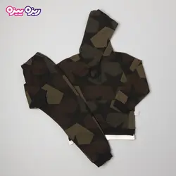 ست هودی و شلوار پلی استر لاکرا اسلش طرح چریکی کد 2789