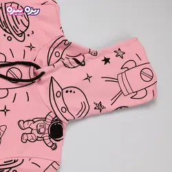 ست هودی و شلوار سوپر پنبه لاکرا دار اسلش بند‌دار طرح فضایی کد 2782