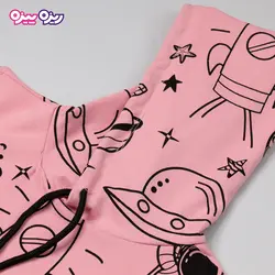 ست هودی و شلوار سوپر پنبه لاکرا دار اسلش بند‌دار طرح فضایی کد 2782