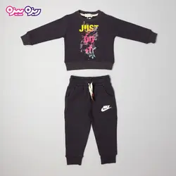 ست بلوز و شلوار سوپر پنبه لاکرا دار اسلش طرح JUST DO IT کد 2725