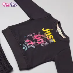 ست بلوز و شلوار سوپر پنبه لاکرا دار اسلش طرح JUST DO IT کد 2725