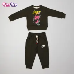 ست بلوز و شلوار سوپر پنبه لاکرا دار اسلش طرح JUST DO IT کد 2725