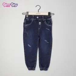 شلوار جین اسلش طرح کلاه و عینک وسیبیل کد 2733