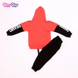 ست هودی و شلوار دورس اسلش بند‌دار طرح RAP کد 2714