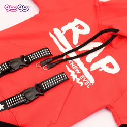 ست هودی و شلوار دورس اسلش بند‌دار طرح RAP کد 2714