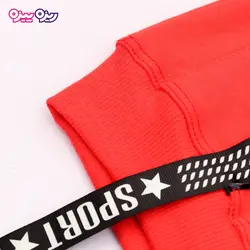 ست هودی و شلوار دورس اسلش بند‌دار طرح RAP کد 2714