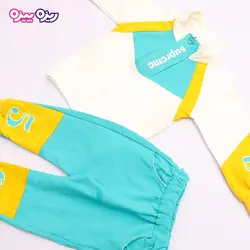 ست هودی و شلوار سوپر پنبه لاکرا دار اسلش طرح Suprcmc کد 2670