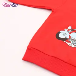 بلوز پنبه تک‌رو لاکرادار طرح موش دوچرخه سوار کد 2663