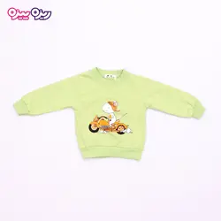 بلوز پنبه تک‌رو لاکرادار طرح موش دوچرخه سوار کد 2663