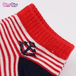 جوراب سوپر پنبه لاکرا دار طرح لنگر کد 2641