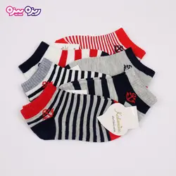 جوراب سوپر پنبه لاکرا دار طرح لنگر کد 2641