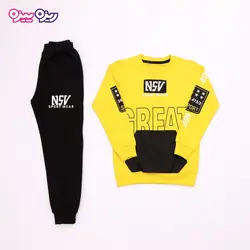 ست بلوز و شلوار سوپر پنبه لاکرا دار اسلش طرح NSV SPORT WEAR کد 2712