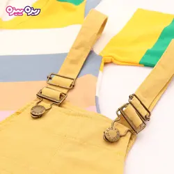 ست هودی و سرهمی کتان راسته طرح رنگین کمان کد 2700