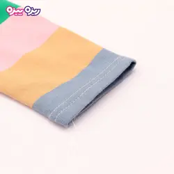 ست هودی و سرهمی کتان راسته طرح رنگین کمان کد 2700