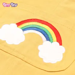 ست هودی و سرهمی کتان راسته طرح رنگین کمان کد 2700