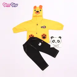 ست بلوز، شلوار و سوئیشرت پنبه دو رو لاکرادار طرح پاندا کد 2698