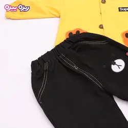 ست بلوز، شلوار و سوئیشرت پنبه دو رو لاکرادار طرح پاندا کد 2698