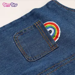 ست هودی و سرهمی پنبه دو رو لاکرادار طرح رنگین کمان کد 2859