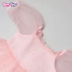 پیراهن تور ستاره‌دار بند‌دار طرح ستاره کد 2856