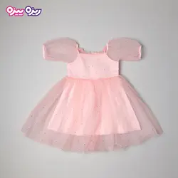 پیراهن تور ستاره‌دار بند‌دار طرح ستاره کد 2856