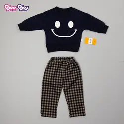 ست بلوز و شلوار دورس راسته طرح لبخند کد 2849
