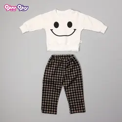 ست بلوز و شلوار دورس راسته طرح لبخند کد 2849