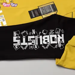 ست بلوز و شلوار پنبه دو رو لاکرادار اسلش طرح ROBUSTS کد 2844