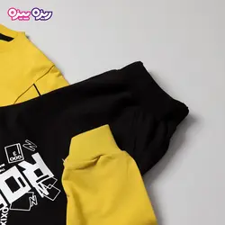 ست بلوز و شلوار پنبه دو رو لاکرادار اسلش طرح ROBUSTS کد 2844