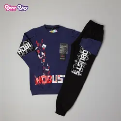 ست بلوز و شلوار پنبه دو رو لاکرادار اسلش طرح ROBUSTS کد 2844