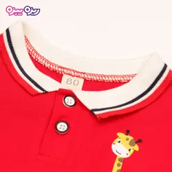 ست سرهمی و تی‌شرت جین راسته طرح زرافه ok کد 2595