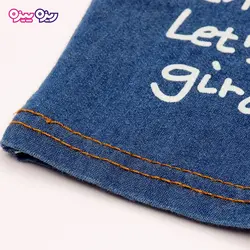 ست سرهمی و تی‌شرت جین راسته طرح زرافه ok کد 2595