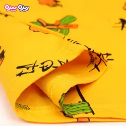 ست تی‌شرت و شلوارک پنبه تک‌رو لاکرادار طرح کاکتوس کد 2532