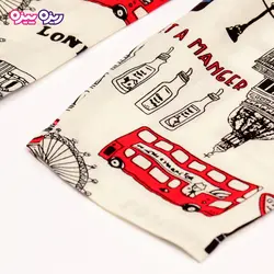 ست تی‌شرت و شلوار نخی طرح LONDON کد 2499