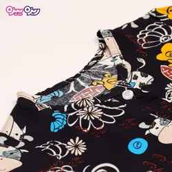 ست تی‌شرت و شلوار نخی طرح گاو کد 2497