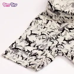 پیراهن نخی طرح گوزن کد 2493